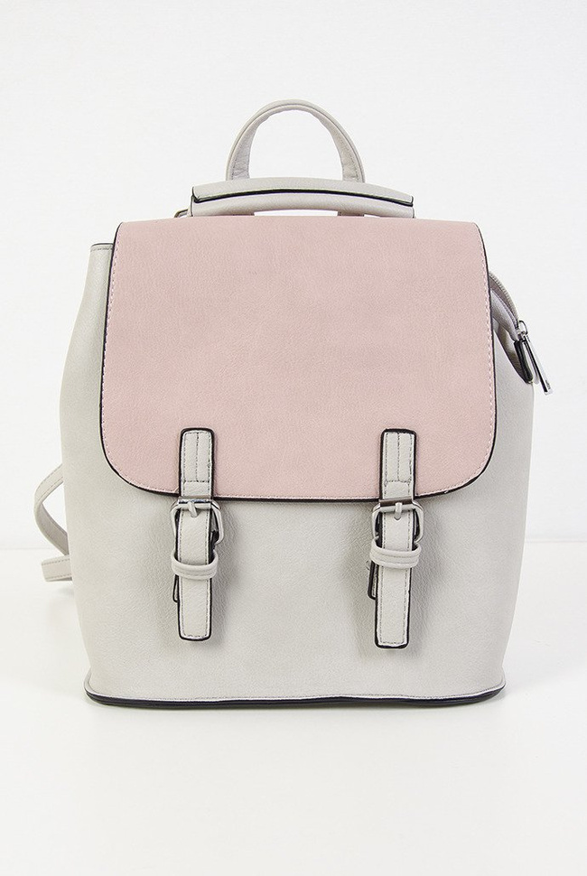 Plecak szaro-różowy