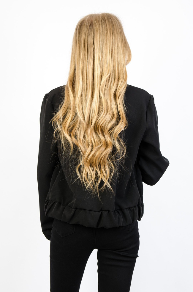 CZARNA BLUZA BOMBERKA ZE ZŁOTYM ZAMKIEM