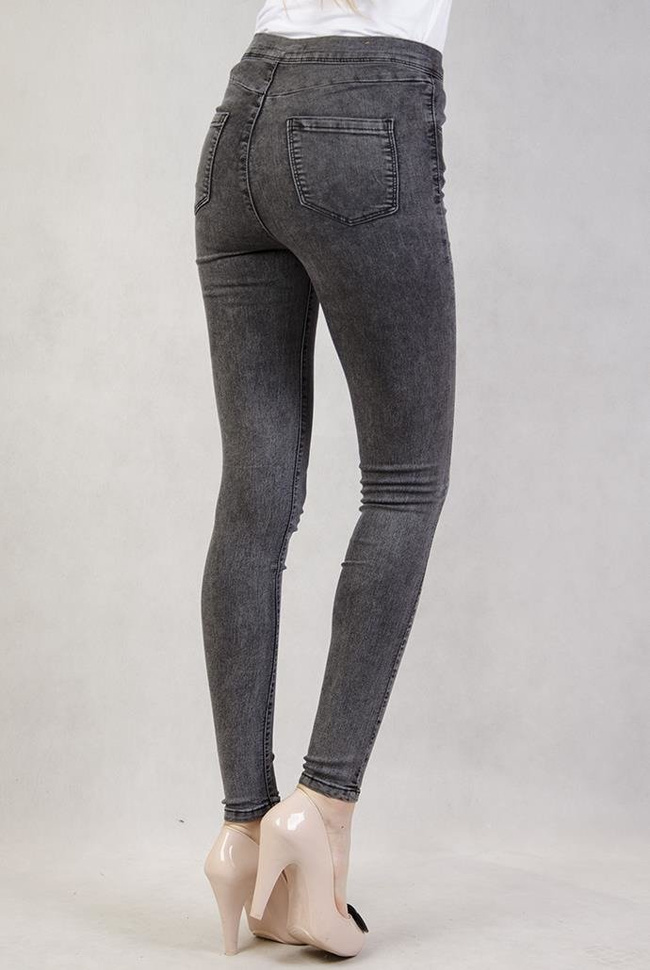 Szare marmurkowe spodnie rurki