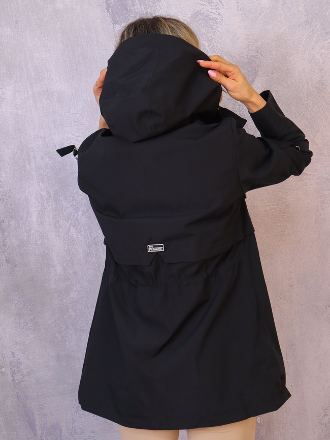 KURTKA PARKA Z KAPTUREM- CZARNA