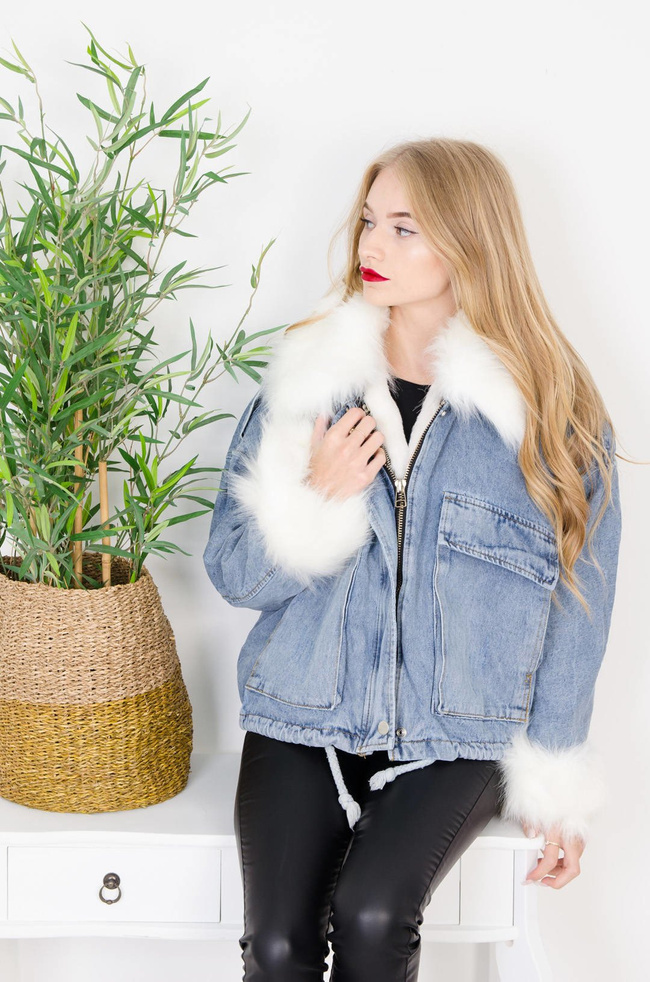 KURTKA JEANSOWA Z FUTERKIEM