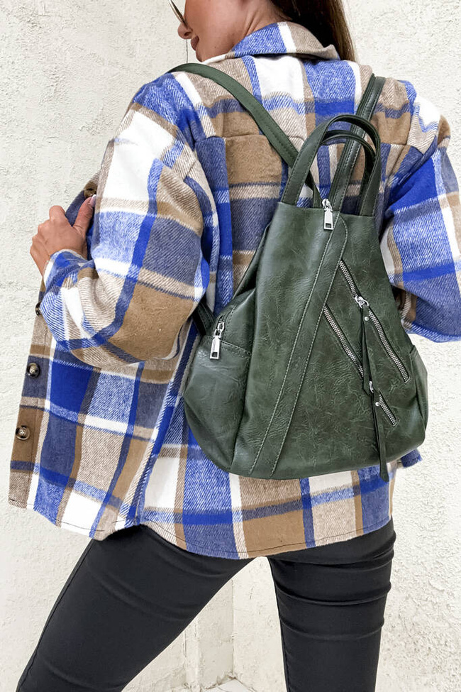 PLECAK Z OZDOBNYMI ZAMKAMI- ZIELONY