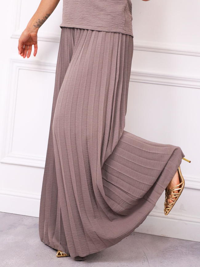 KOMPLET BLUZKA+ SZEROKIE PLISOWANE SPODNIE- FANGO