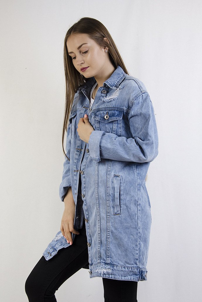 Kurtka jeansowa długa jasna