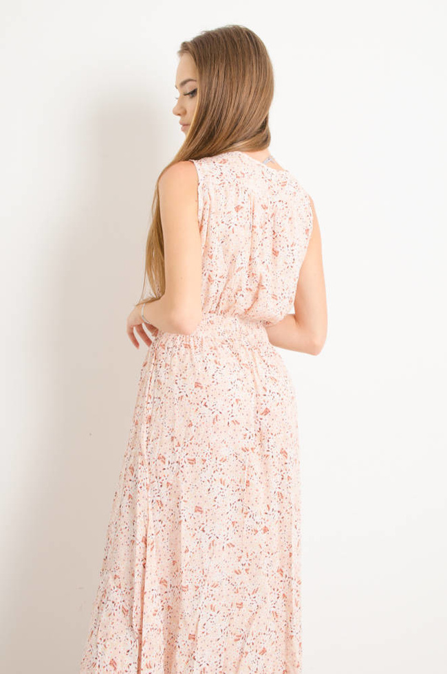 SUKIENKA W KWIATY Z ZAKŁADKĄ - RÓŻOWA