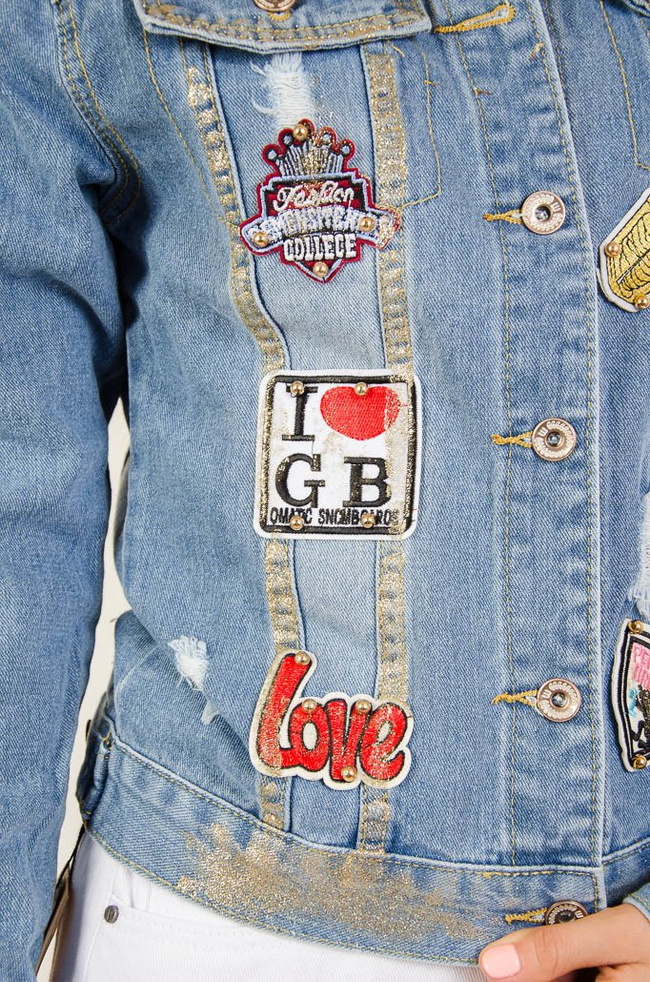 KURTKA JEANSOWA Z NASZYWKAMI
