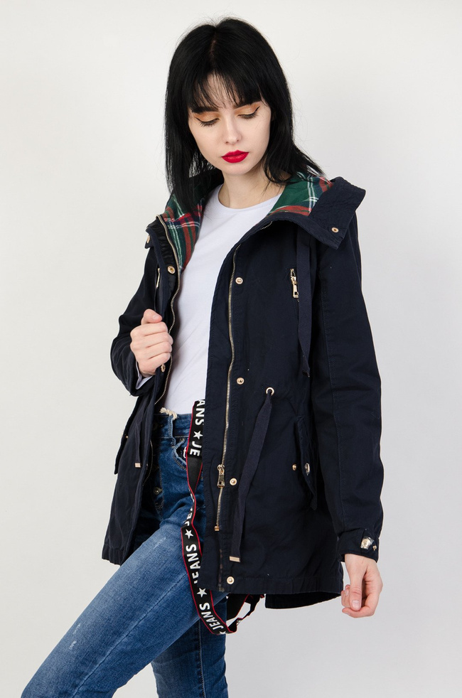 Granatowa kurtka parka 