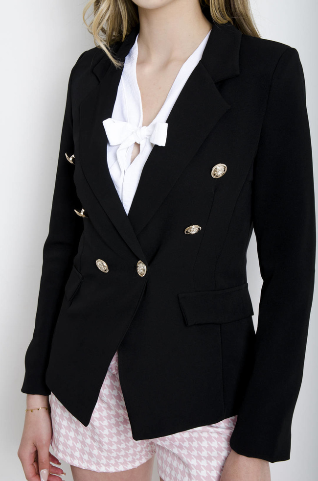 MARYNARKA Z GUZIKAMI W KOLORZE CZARNYM 