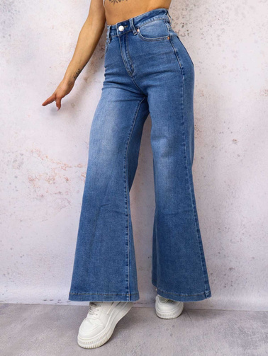 SPODNIE JEANSOWE DZWONY- NIEBIESKIE