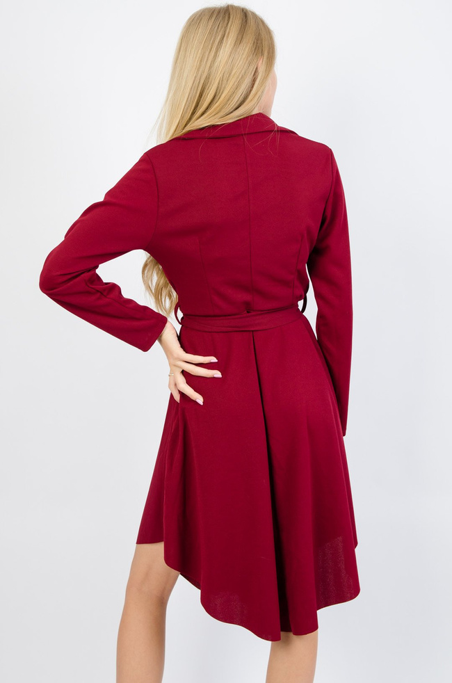 Bordowa kopertowa sukienka 