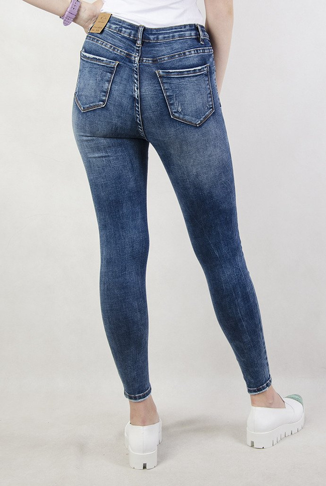 Spodnie jeansowe z zamkami przy nogawce