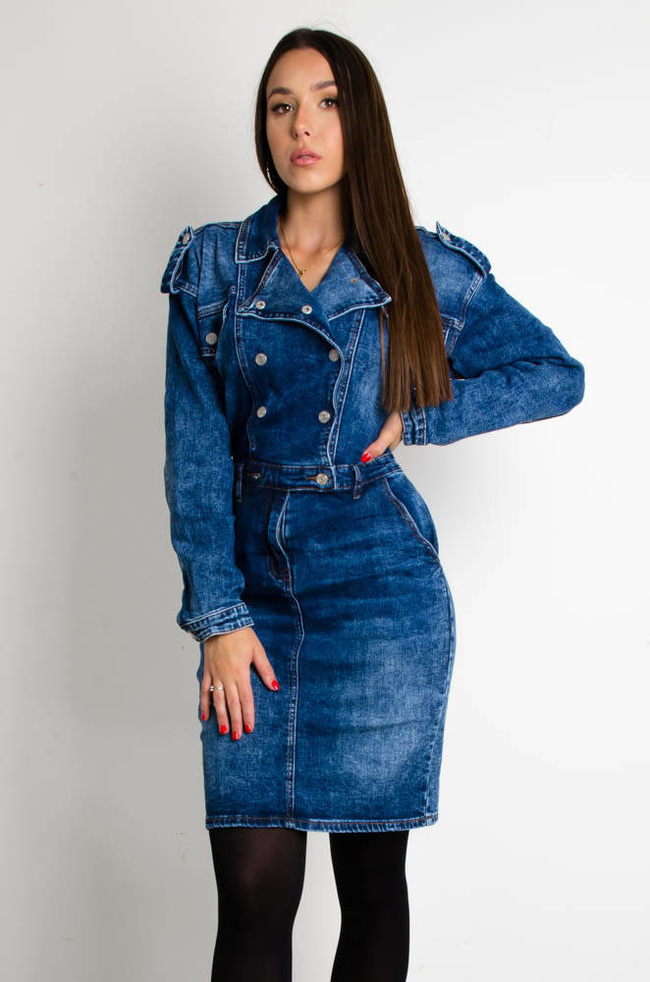 JEANSOWA SUKIENKA Z DŁUGIM RĘKAWEM