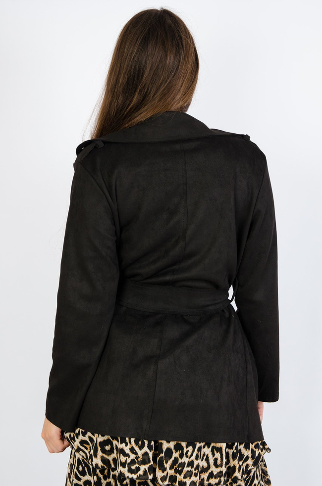 Płaszcz z imitacji zamszu