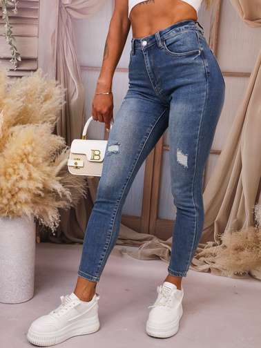 SPODNIE JEANSOWE SKINNY Z PRZETARCIAMI