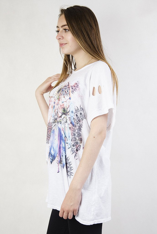 Biała bluzka z nadrukiem