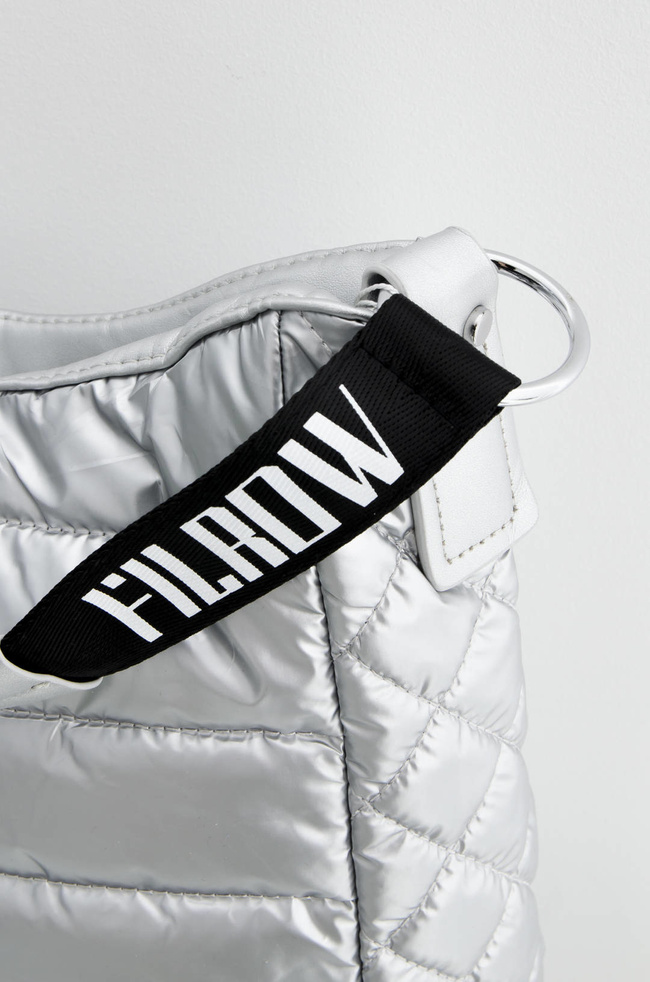 TORBA MATERIAŁOWA PIKOWANA SREBRNA- SHOPPER