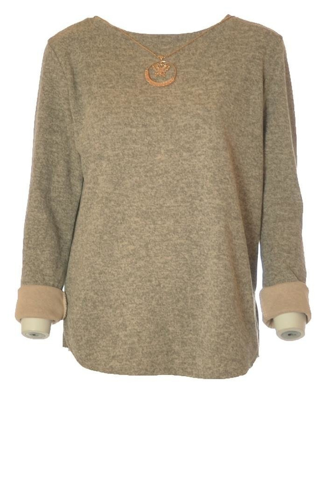 Beżowa bluzka z przedłużanym tyłem