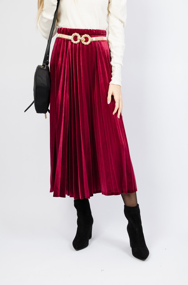 BORDOWA WELUROWA SPÓDNICA