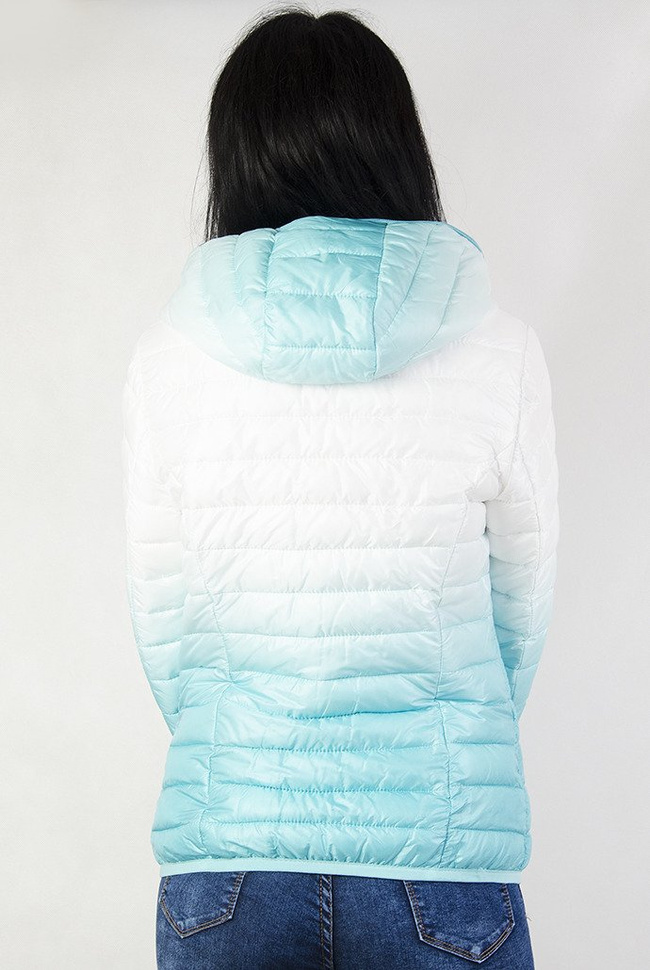 Kurtka pikowana biało-zielona