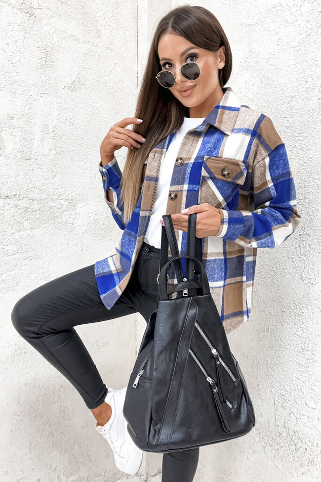 PLECAK Z OZDOBNYMI ZAMKAMI- CZARNY