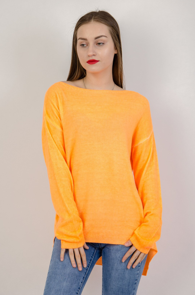 Neonowy asymetryczny sweter