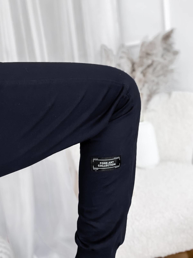 SPODNIE DRESOWE Z OZDOBNYMI NASZYWKAMI- CZARNE