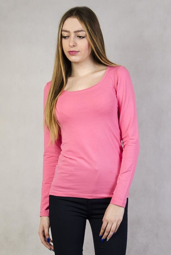 Bluzka różowa z długim rękawem