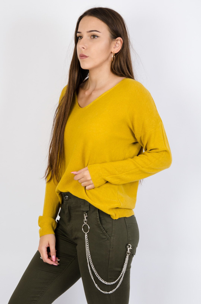 Żółty sweterek oversize