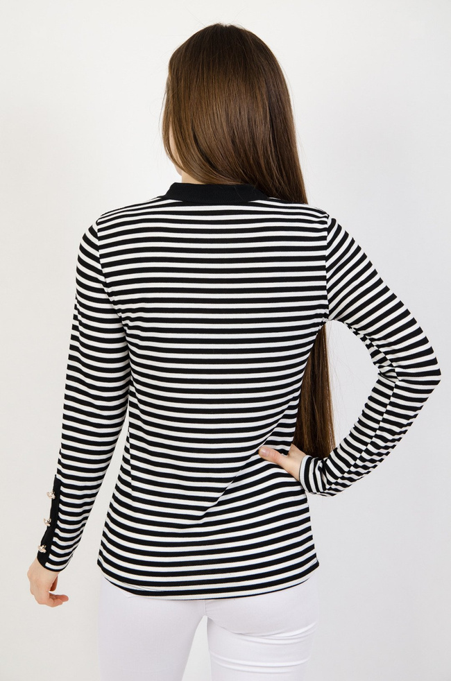 Prążkowana bluzka w biało czarne paski 