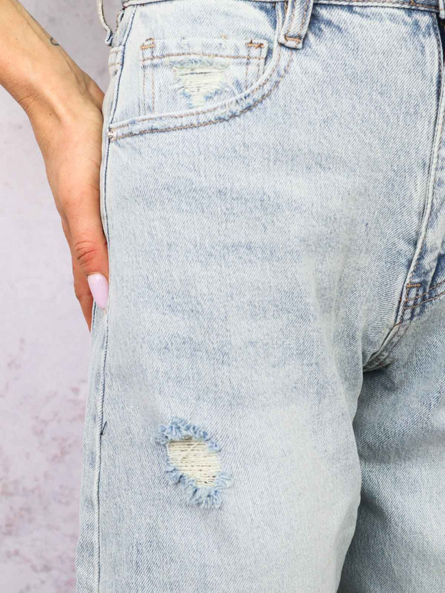 SPODNIE JEANSOWE BALLOON Z PRZETARCIAMI