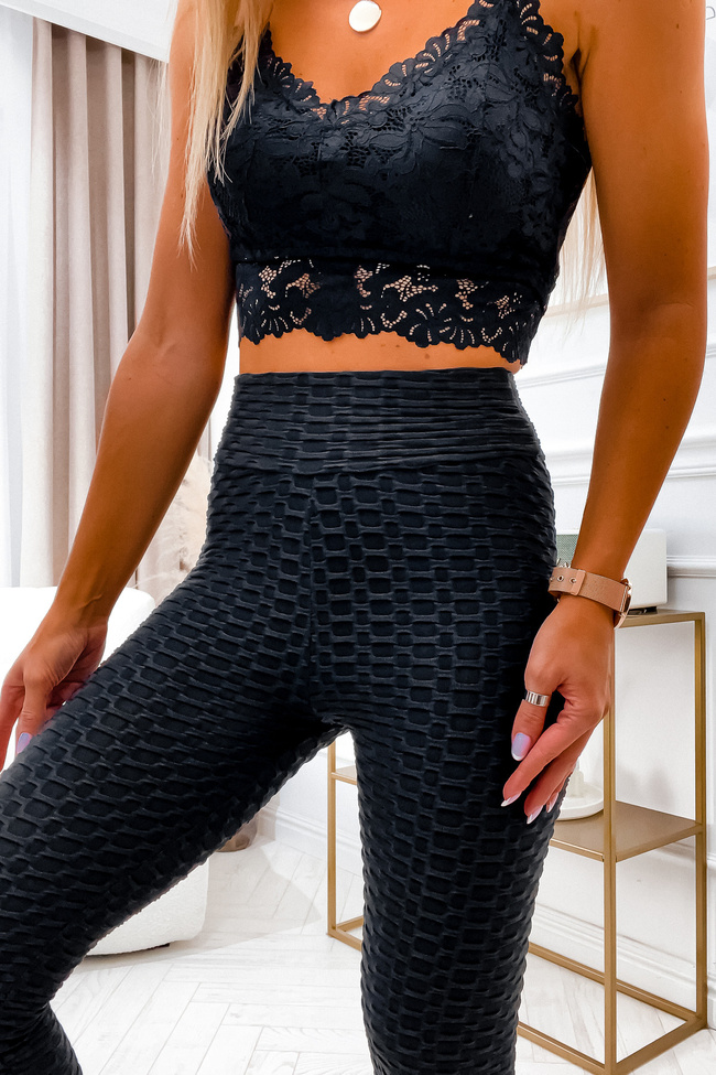CZARNE MODELUJĄCE LEGGINSY- PUSH UP