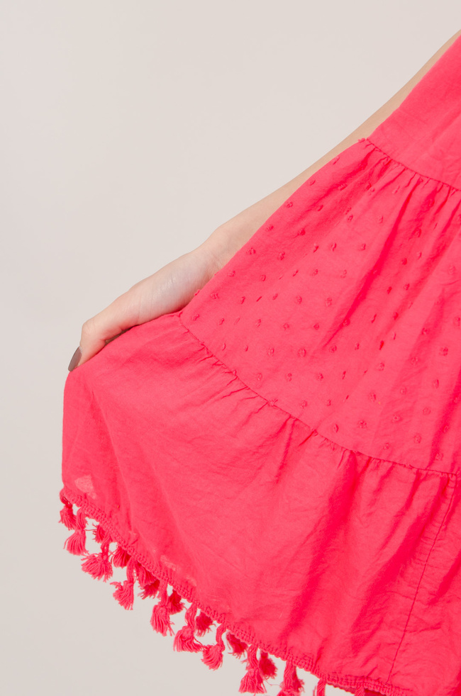 Ciemno różowa luźna tunika na ramiączka