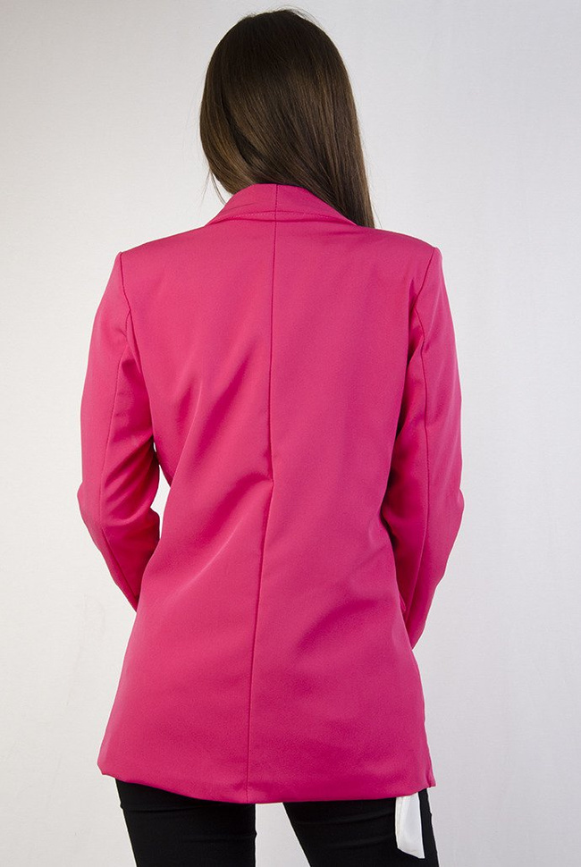 Różowy żakiet bez guzików