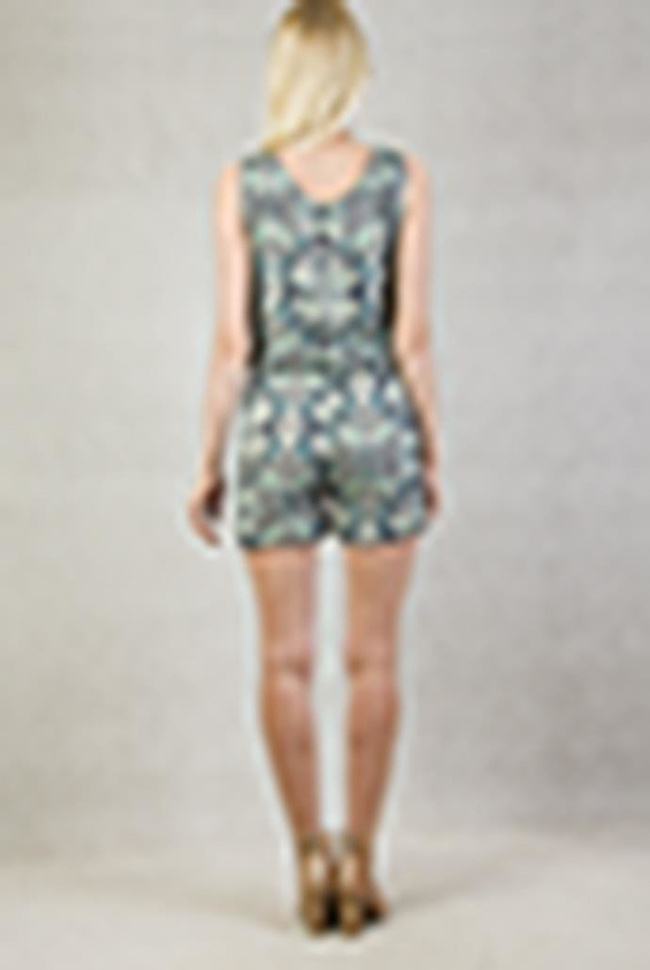 Kombinezon granatowo-zielony z zamkiem