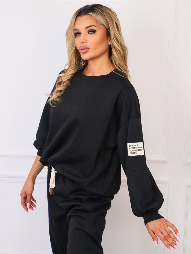 KOMPLET DRESOWY MASEŁKO BLUZA + SPODNIE- CZARNY