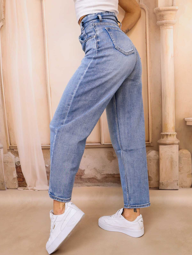 SPODNIE JEANSOWE Z ASYMETRYCZNYM PASEM