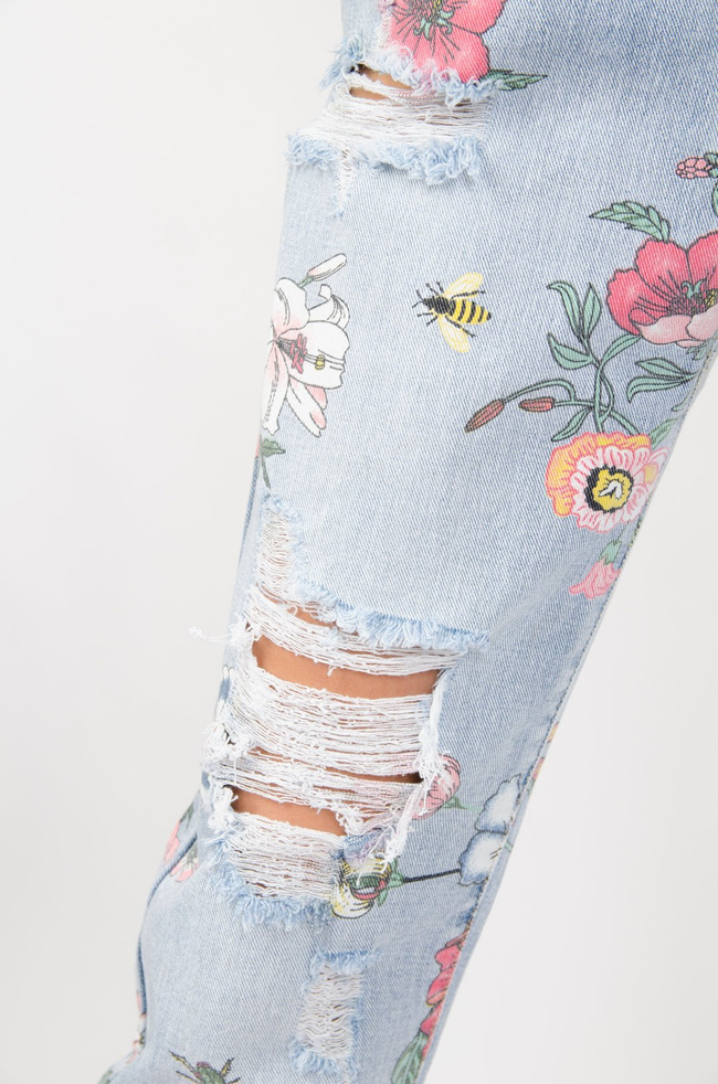 SPODNIE W KWIATY TYPU RELAXED FIT