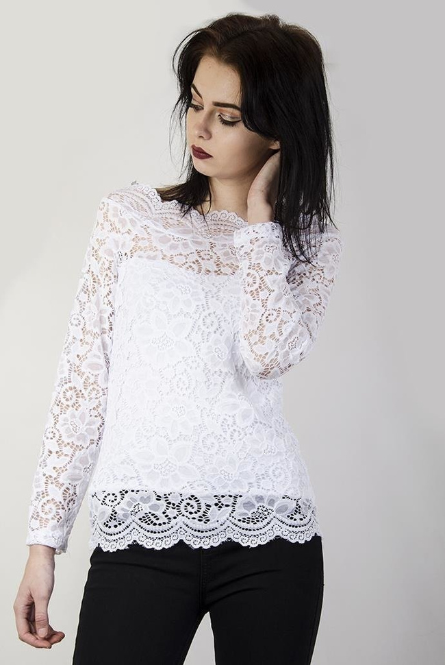 Biała bluzka koronkowa