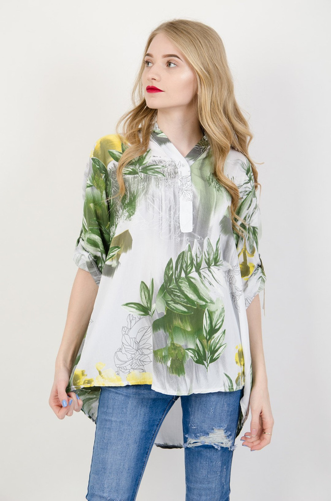 Biała koszula w liście