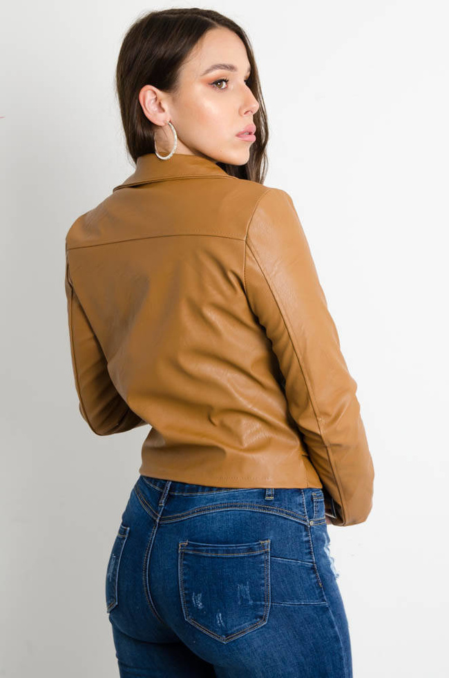 CAMELOWA WOSKOWANA RAMONESKA Z PASKIEM