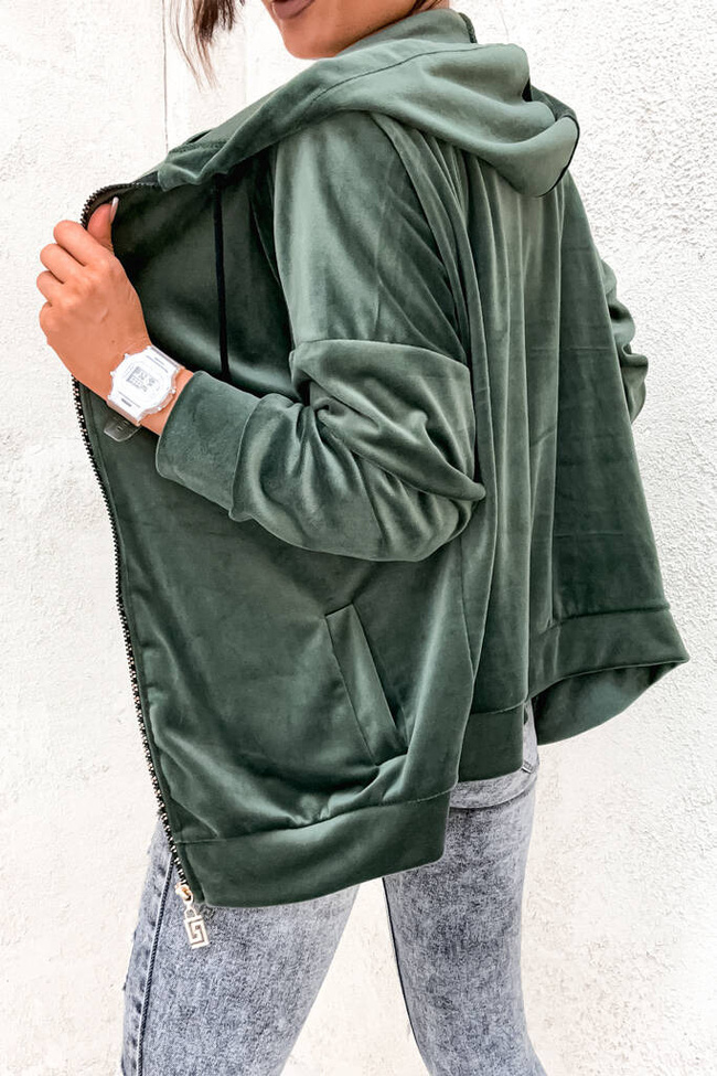 BLUZA ZAPINANA Z OZDOBNYM ZAMKIEM- ZIELONA