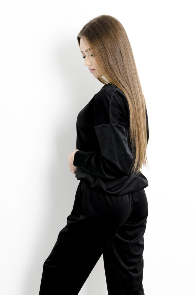 KOMPLET DRESOWY WELUROWY CZARNY