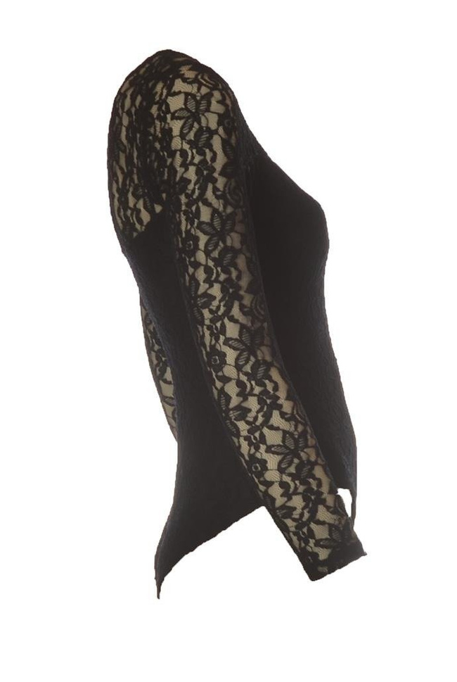 Granatowe koronkowe body