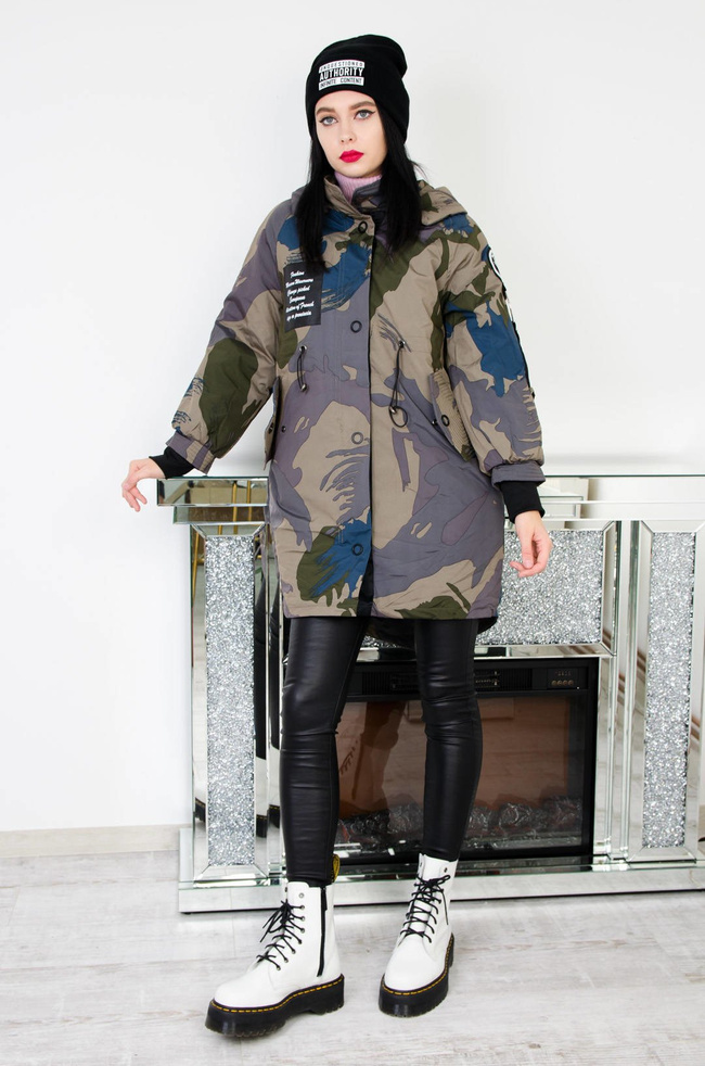 KURTKA PARKA ZIELONA MORO