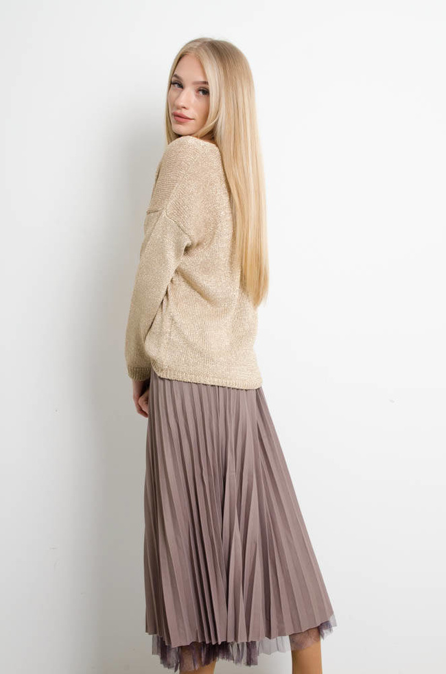 BRĄZOWA DWUSTRONNA SPÓDNICA Z TIULEM