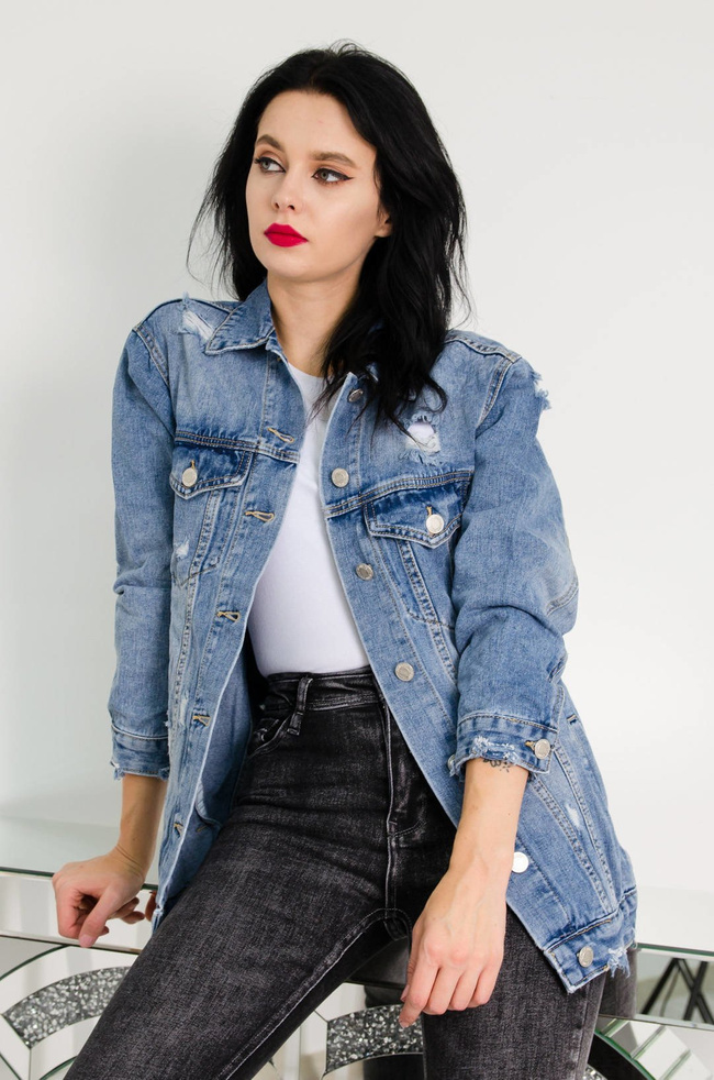 KATANA JEANSOWA Z DROBNYMI PRZETARCIAMI