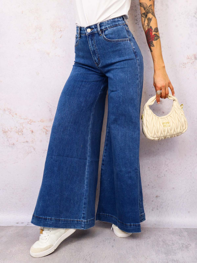 SPODNIE JEANSOWE Z SZEROKIMI NOGAWKAMI 