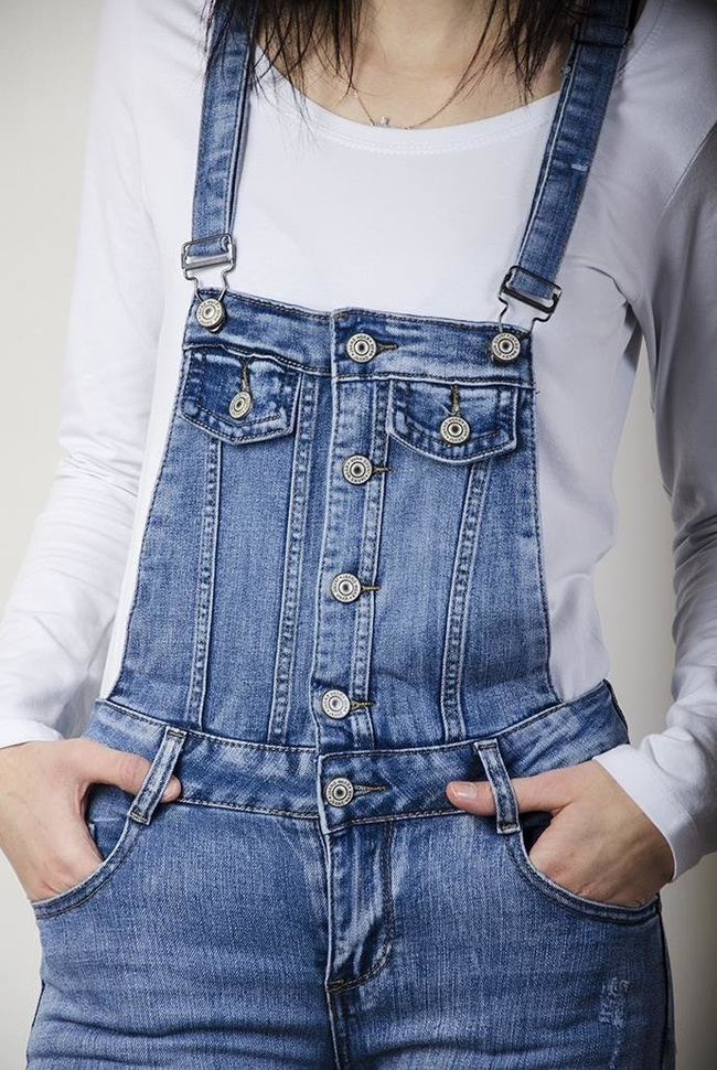 Spodnie ogrodniczki, przylegające