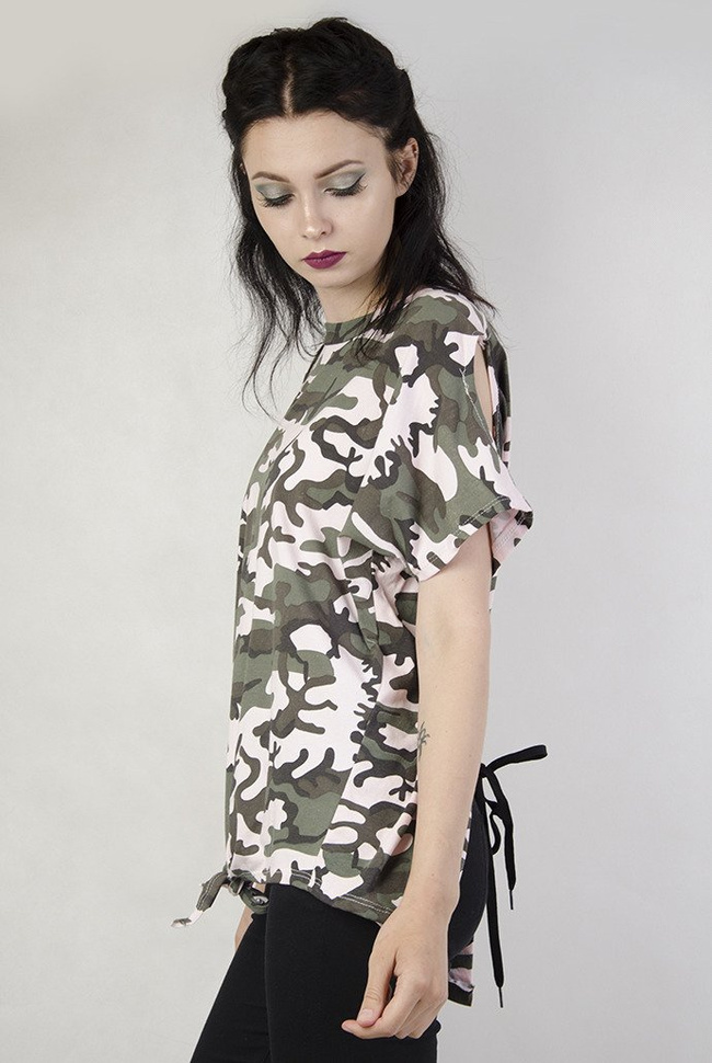 Bluzka moro z wiązaniem na plecach