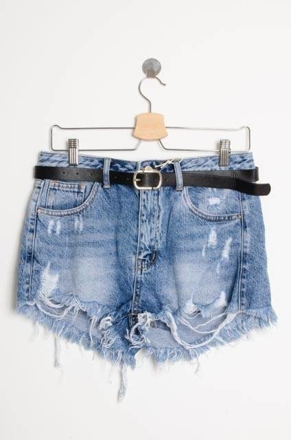 JEANSOWE SZORTY Z PRZETARCIAMI Z PASKIEM W ZESTAWIE